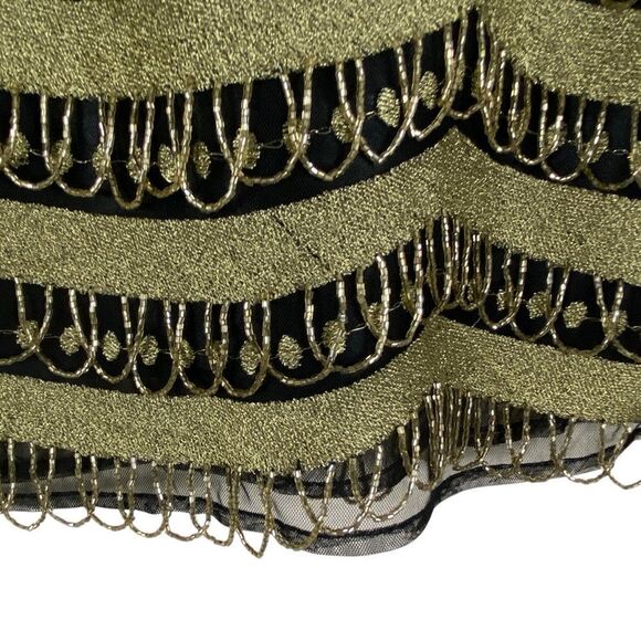 What Goes Around Comes Around Black Gold Bead Mini Skirt Sz S NWOT - Picture 6 of 12
